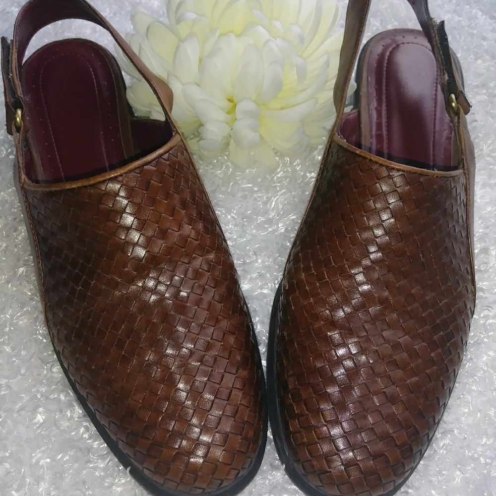 VTG Bascket Weave Leather Shoes Naturalizer